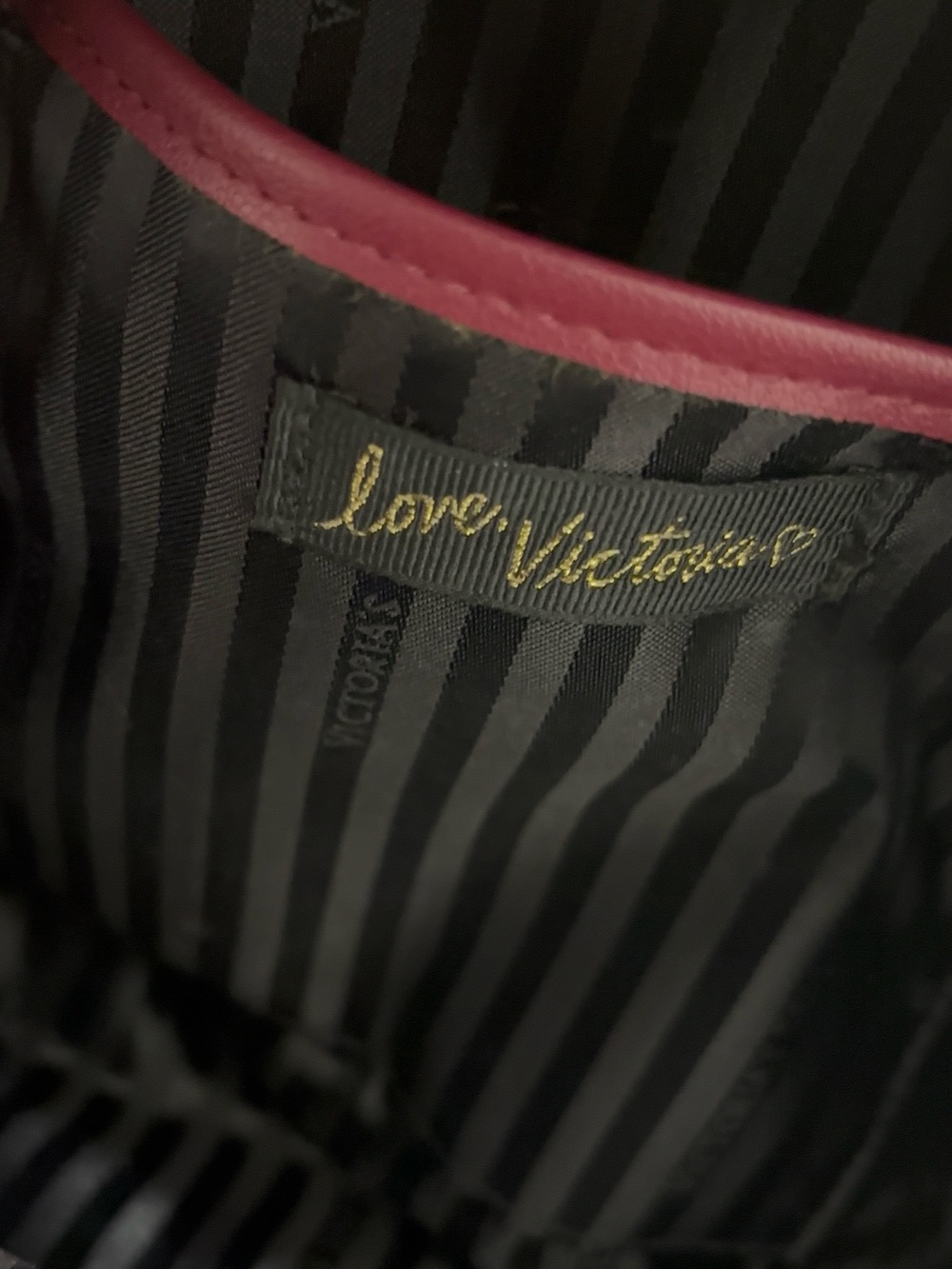 Victoria's Secret Wine Velvet Studded Mini Backpack with Gold Chain - Picture 5 of 5